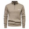 Ribbed Quarter Zip Knit Sweater