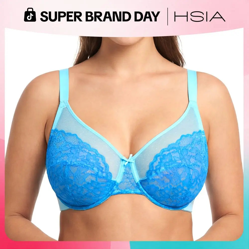 HSIA Enchante Floral Lace Plus Size Minimizer Bra