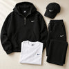 Waffle Quarter-Zip Hoodie Set