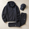 Waffle Quarter-Zip Hoodie Set